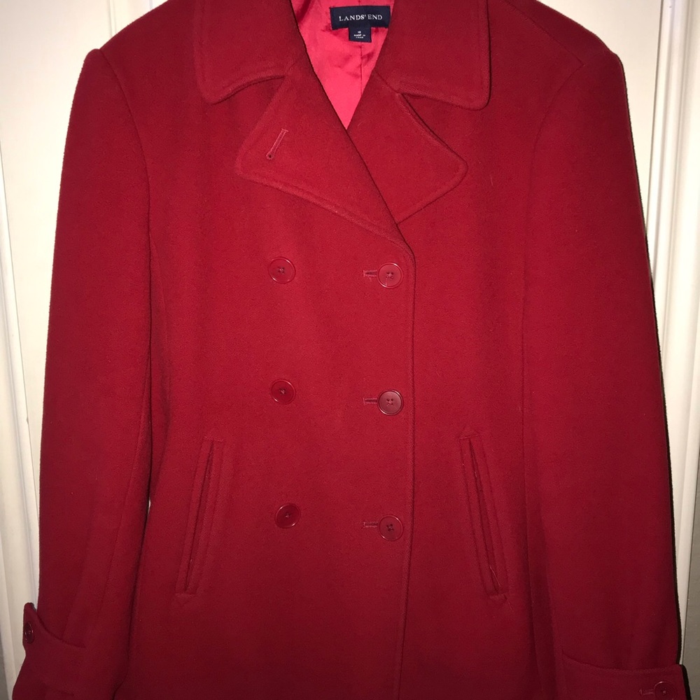 EUC 100% wool Land’s End Pea Coat